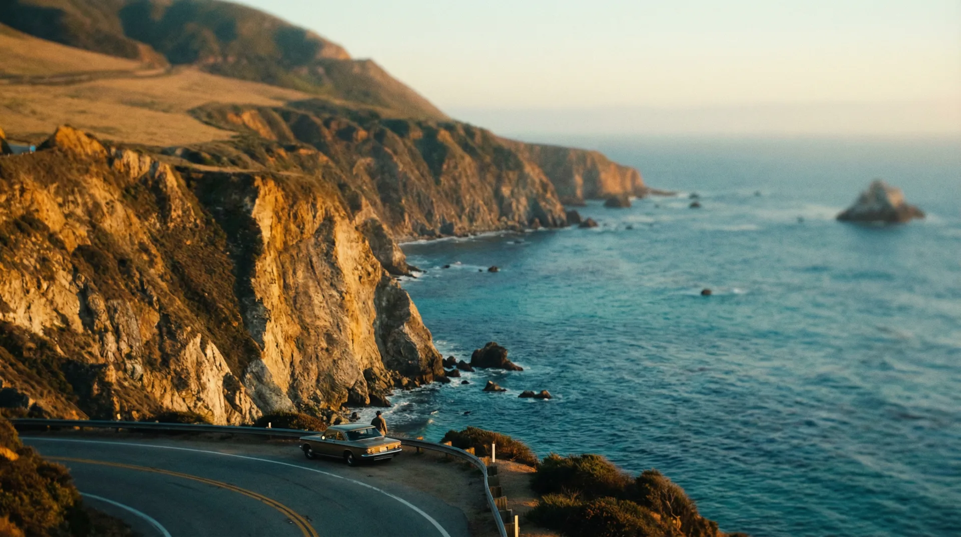 California coastline at golden hour