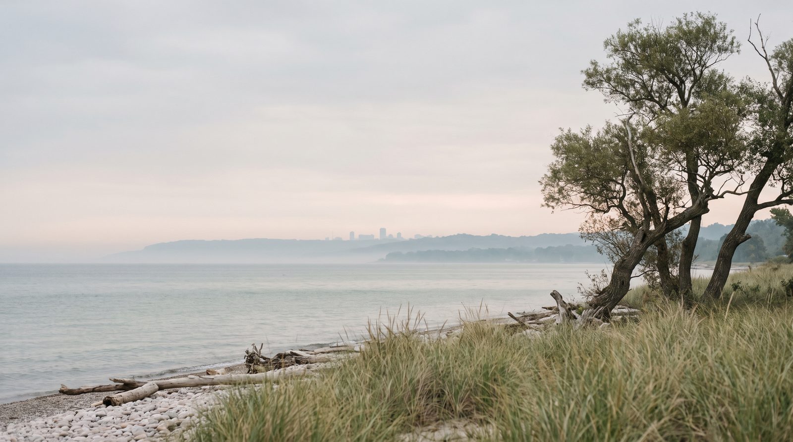 Muted Great Lakes shoreline representing Coast Health Consulting's regional coverage in Kansas